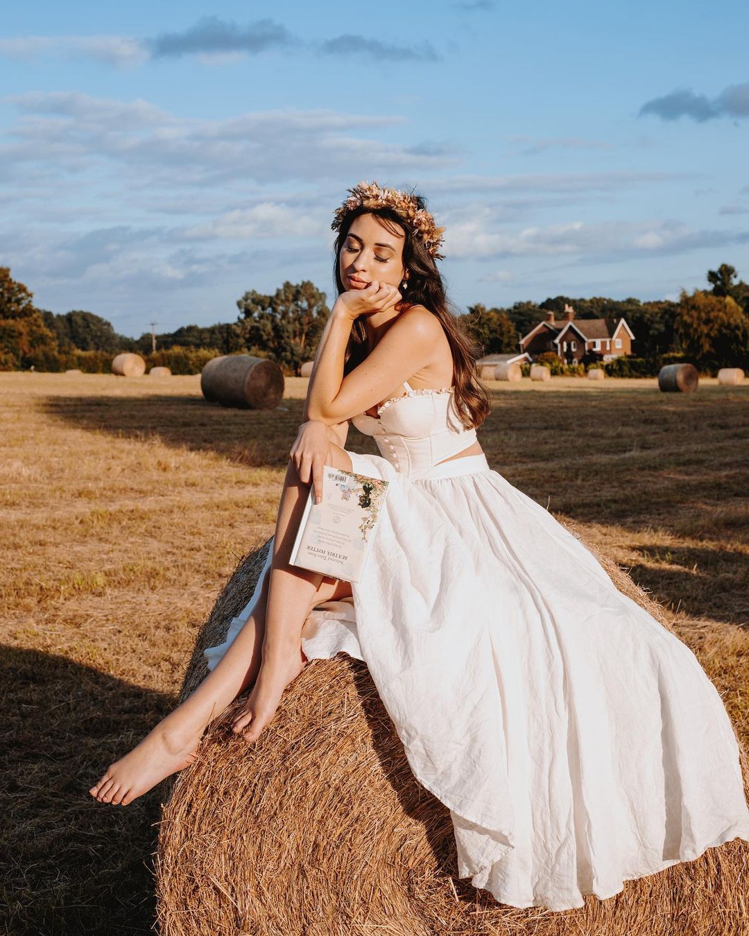 Ivory linen outlet skirt