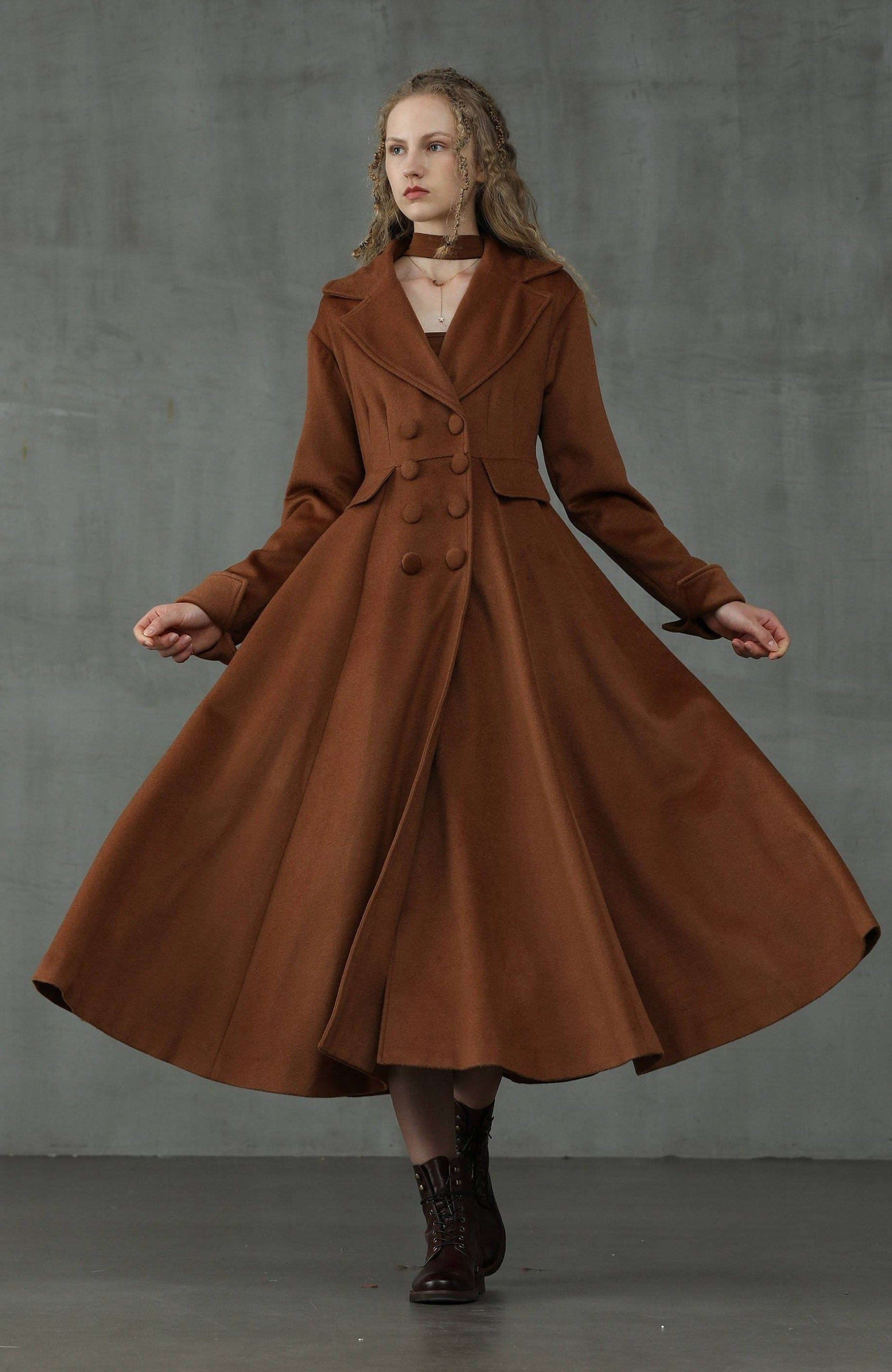 FANOSTUDIOS 100%WOOL DOUBLE-SIDED COAT-