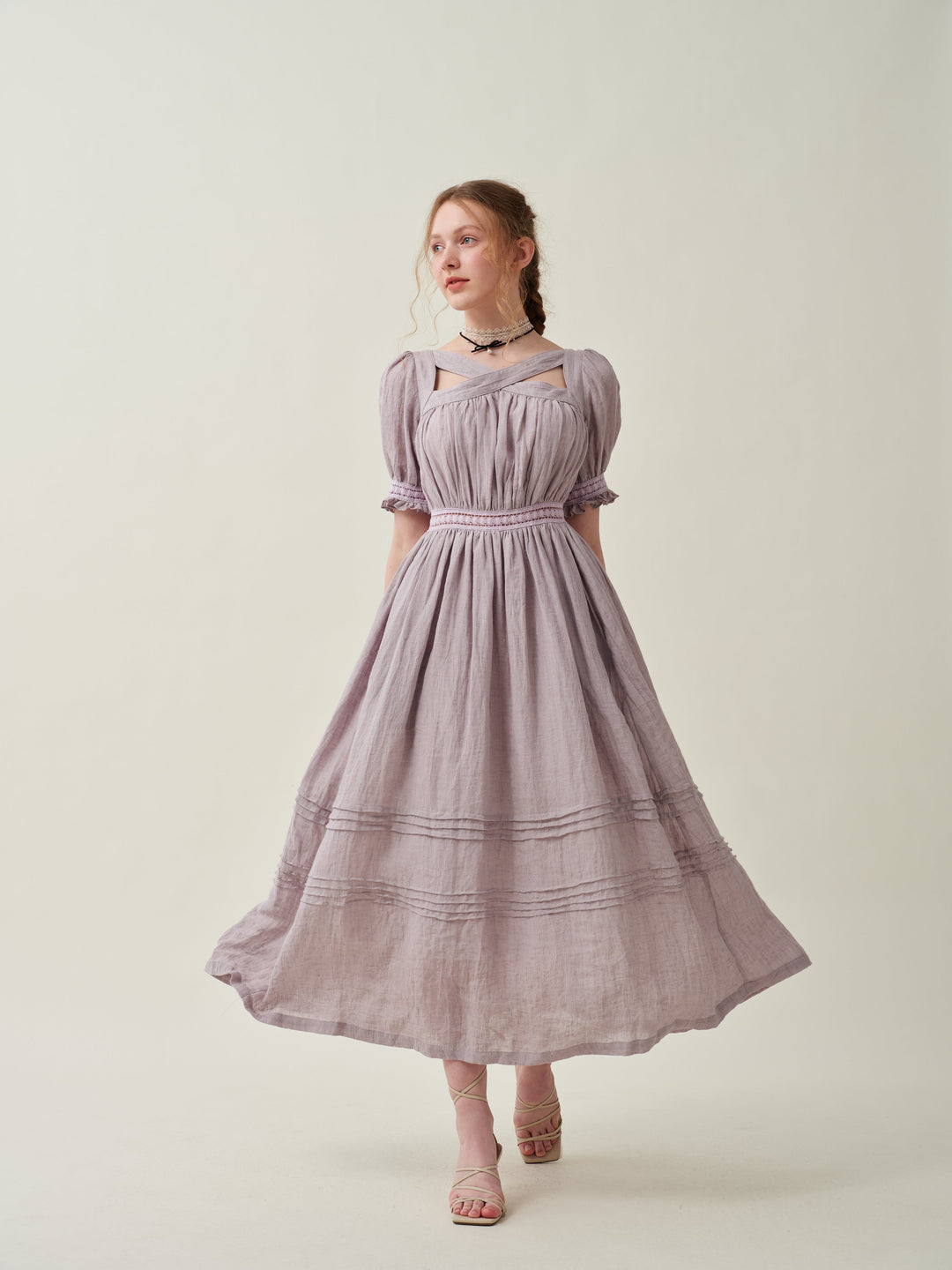 Camellia 18 | lace linen dress