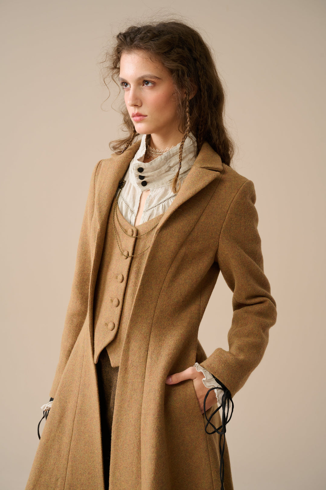 Doreen 15 |Vest-Layered 100% Wool Coat