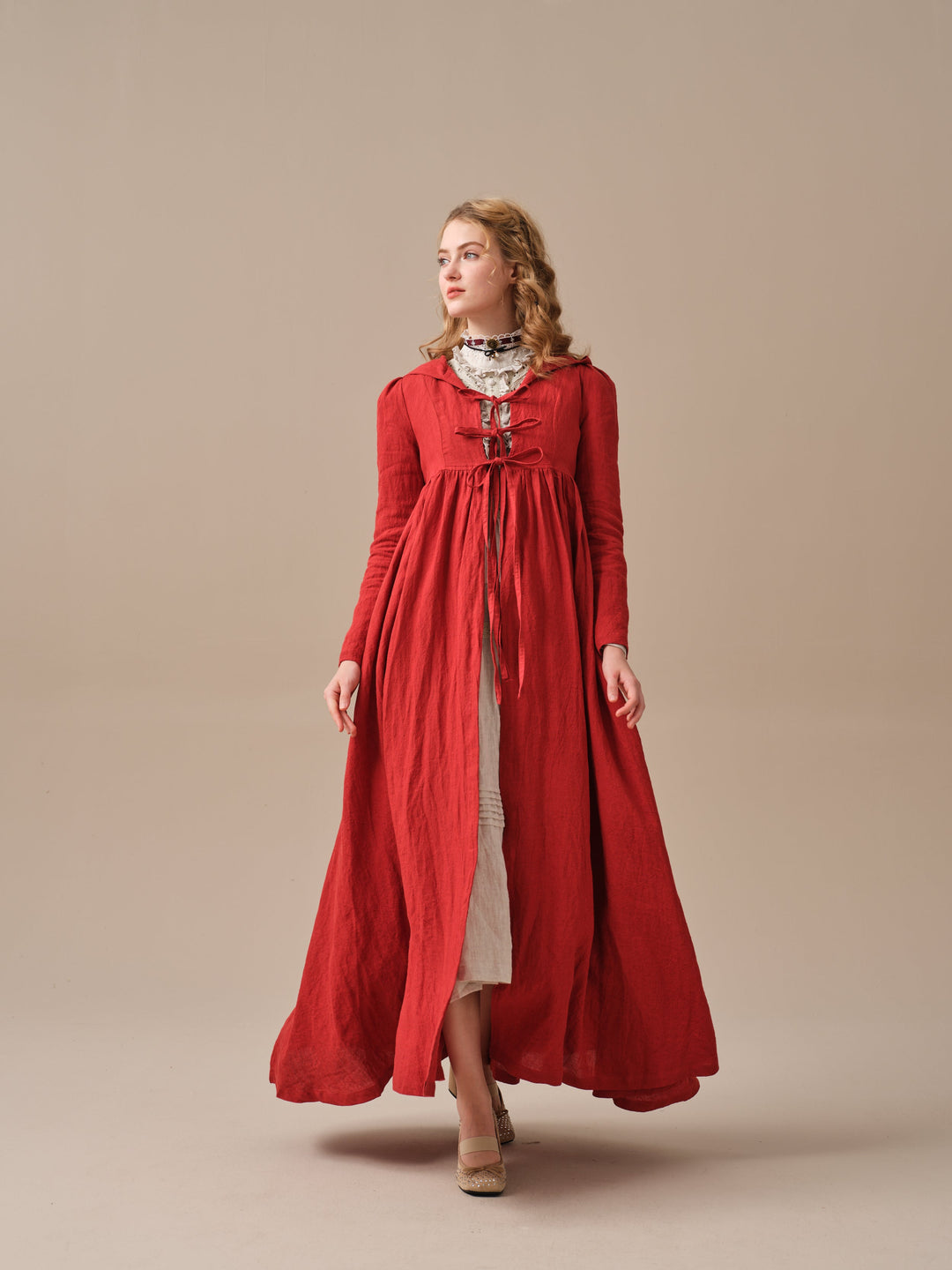 Jane 31 | hooded 100% linen coat dress