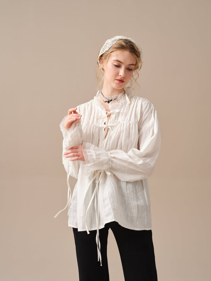 JENNIFER 33 | victorian linen blouse with lace