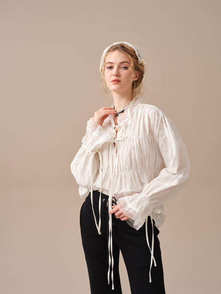 JENNIFER 33 | victorian linen blouse with lace