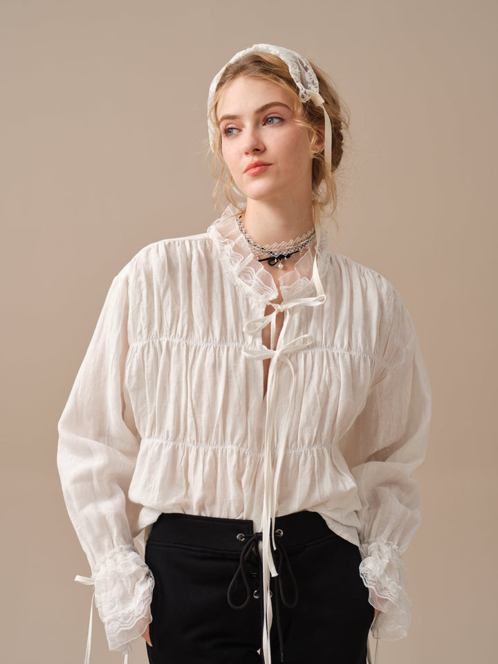 JENNIFER 33 | victorian linen blouse with lace