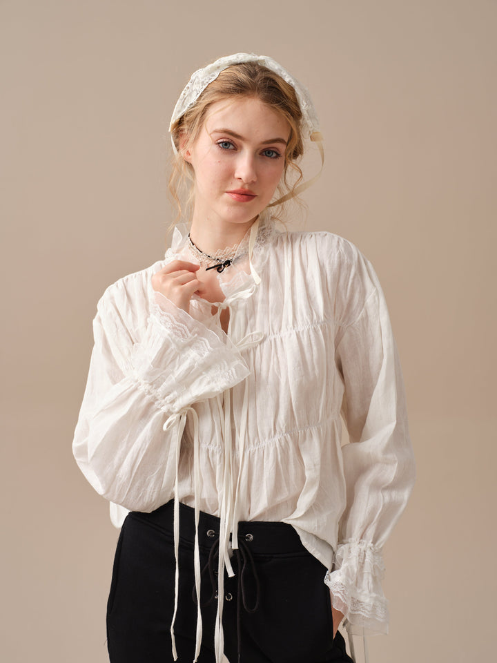 JENNIFER 33 | victorian linen blouse with lace