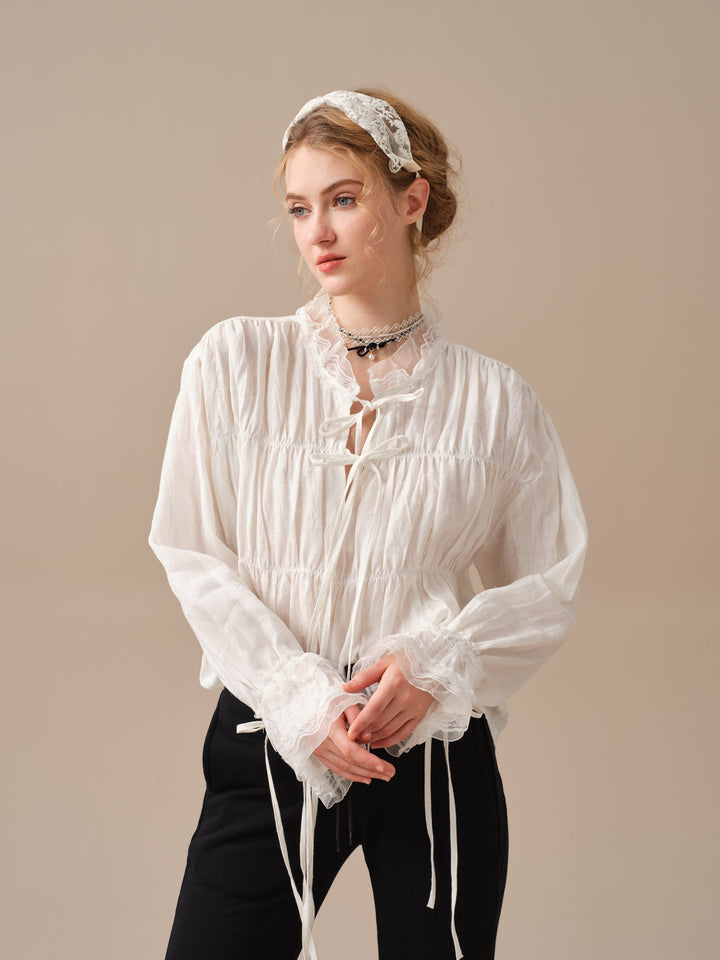 JENNIFER 33 | victorian linen blouse with lace