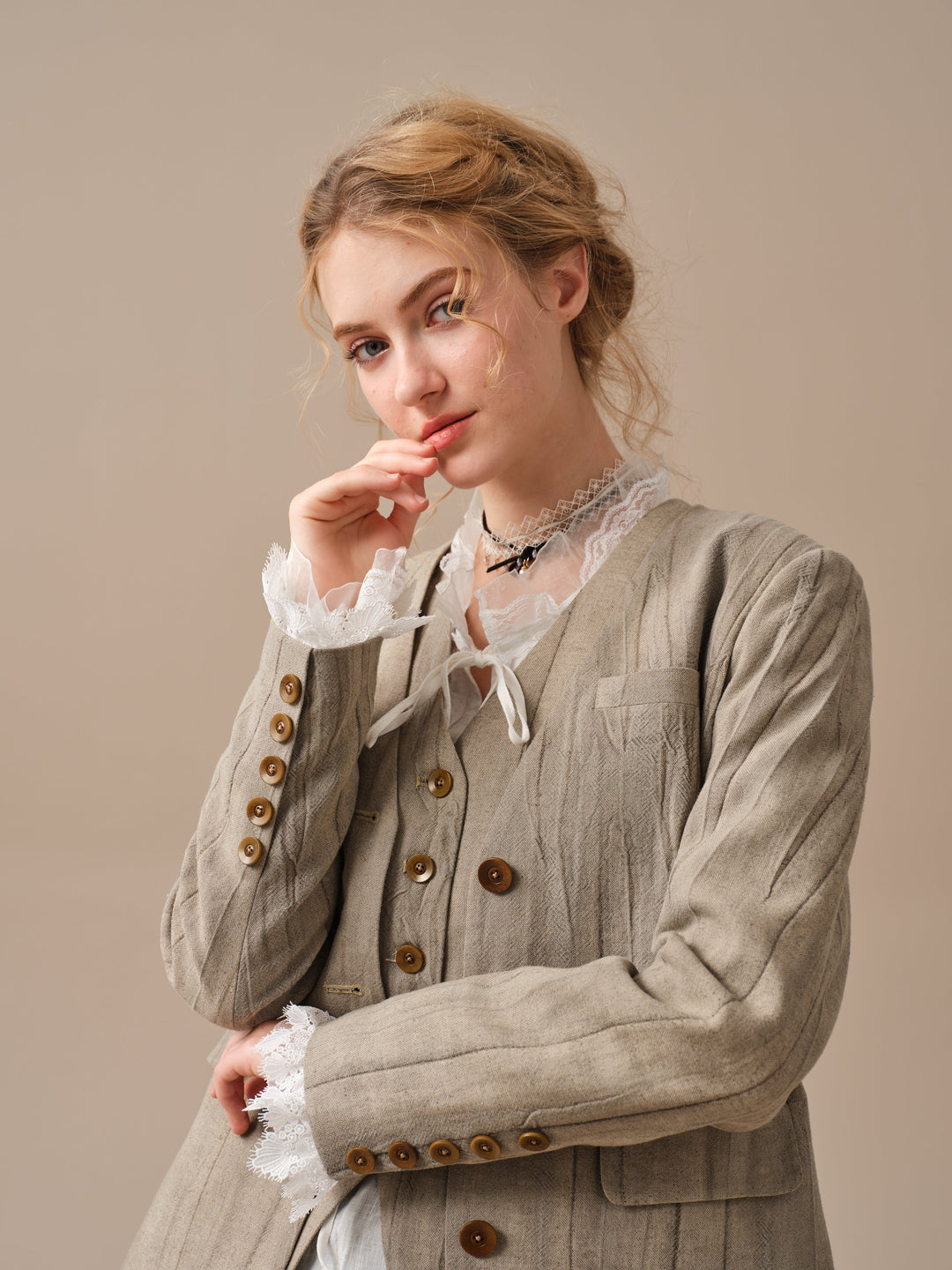 Mae 30 | 100% Linen Jacket with Vest