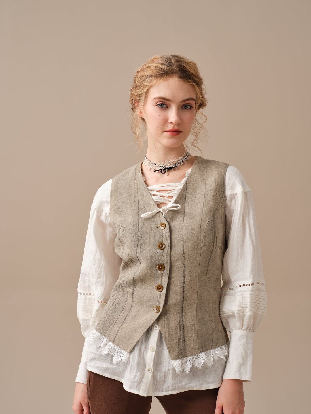 Mae 30 | 100% Linen Jacket with Vest