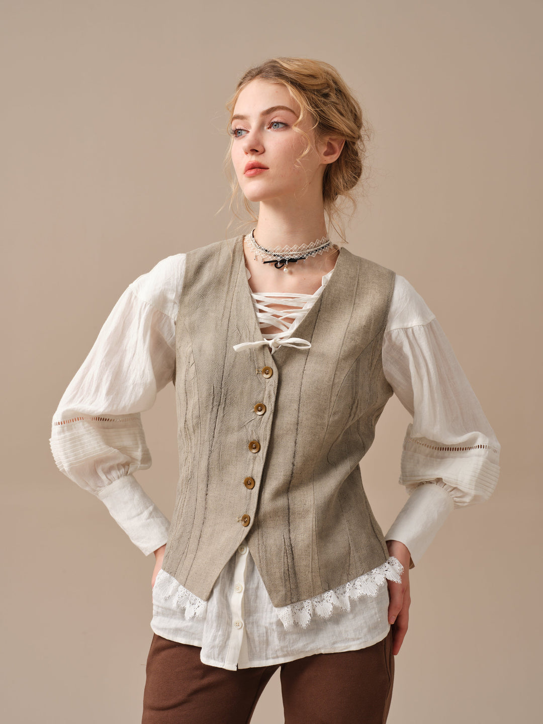 Mae 30 | 100% Linen Jacket with Vest