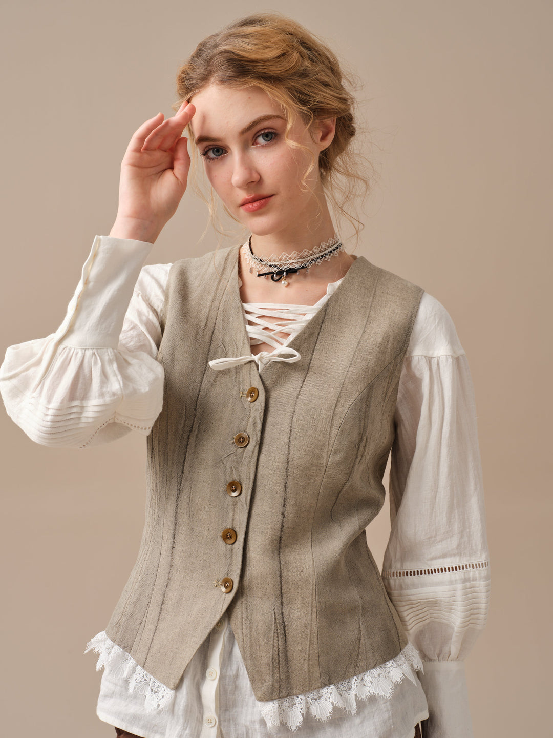 Mae 30 | 100% Linen Jacket with Vest