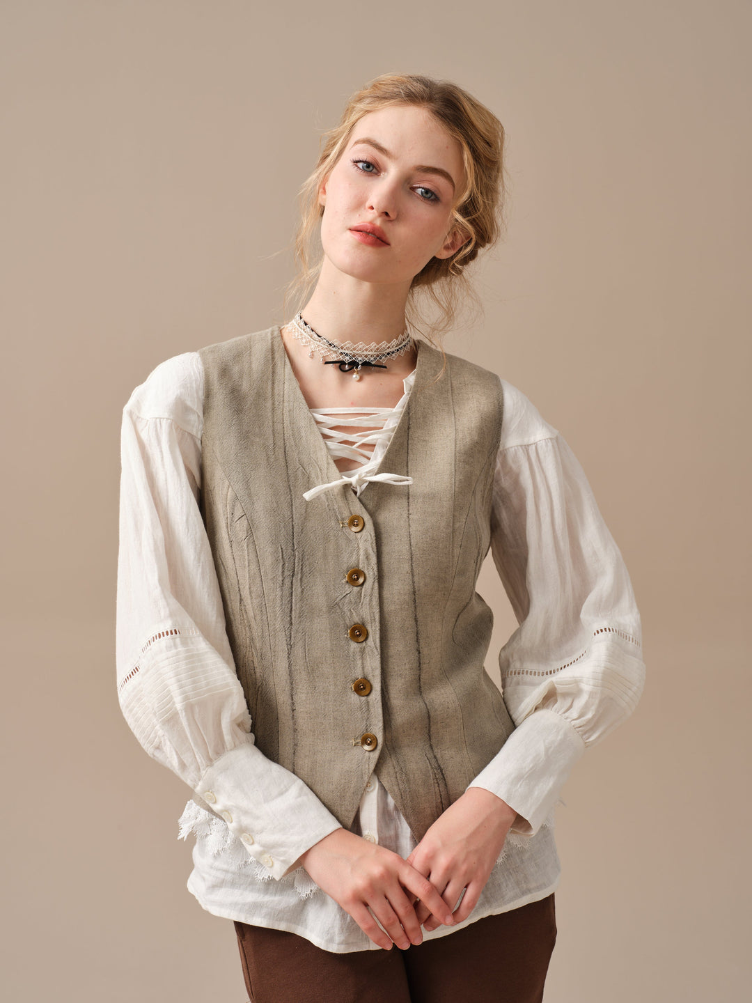 Mae 30 | 100% Linen Jacket with Vest