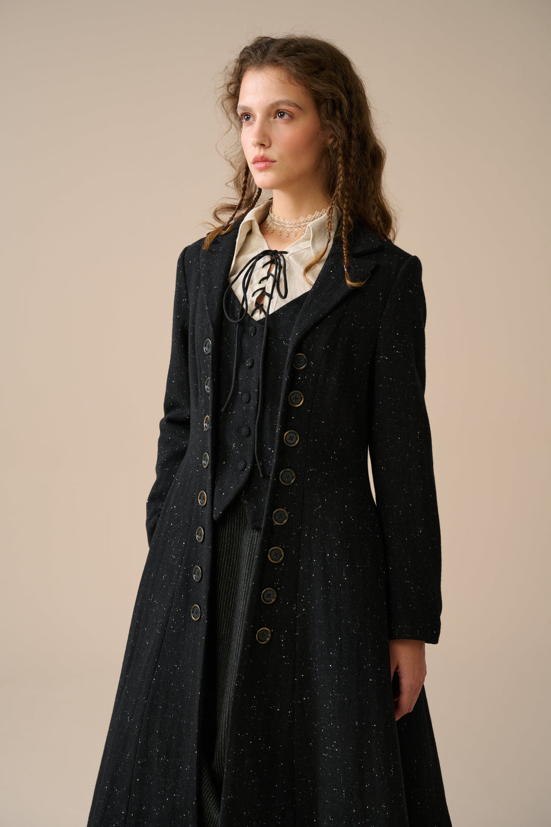 Doreen 15 |Vest-Layered 100% Wool Coat