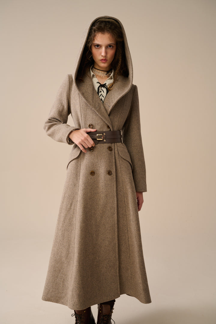 Trista 24 | 100% twill wool hooded coat