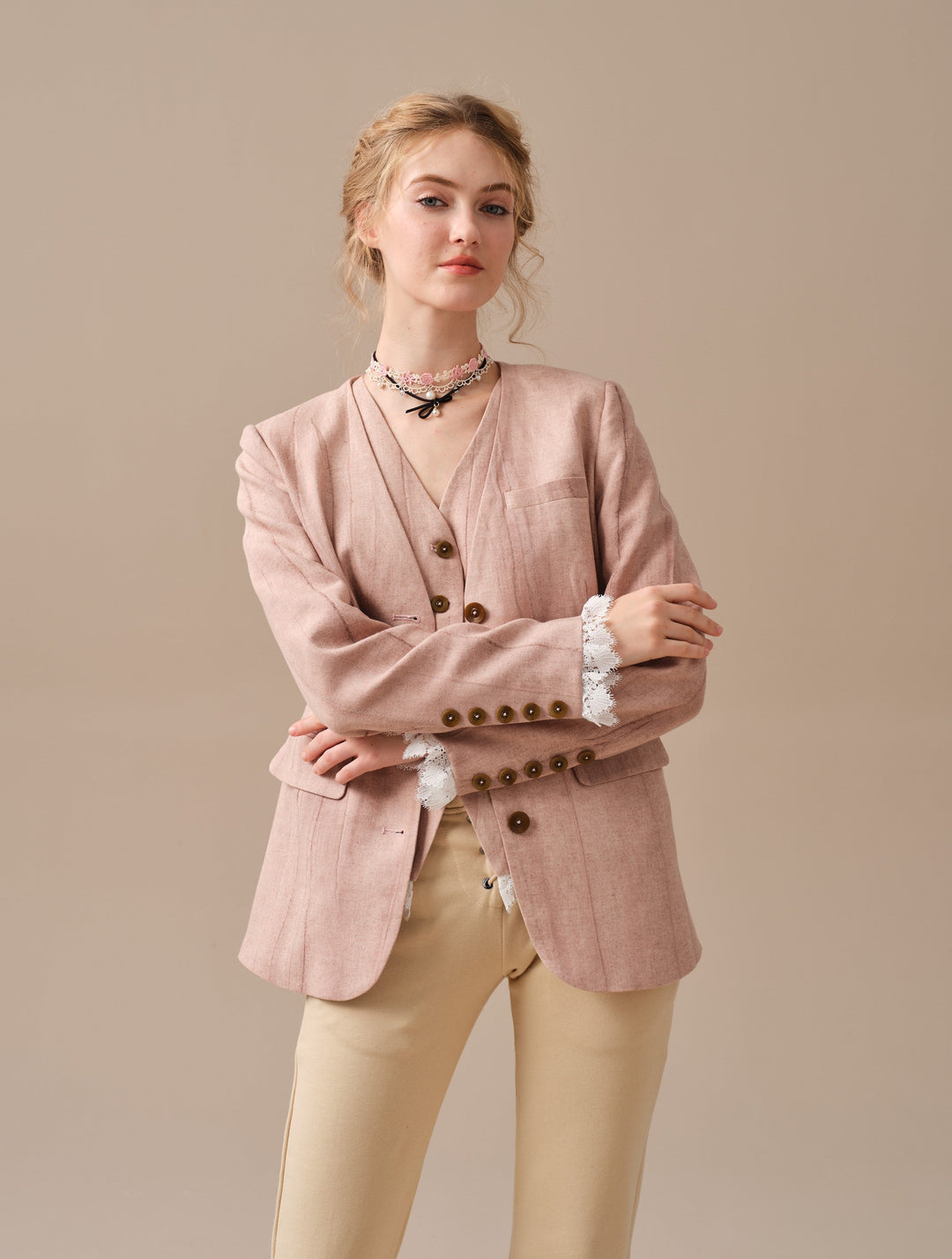 Mae 30 | 100% Linen Jacket with Vest