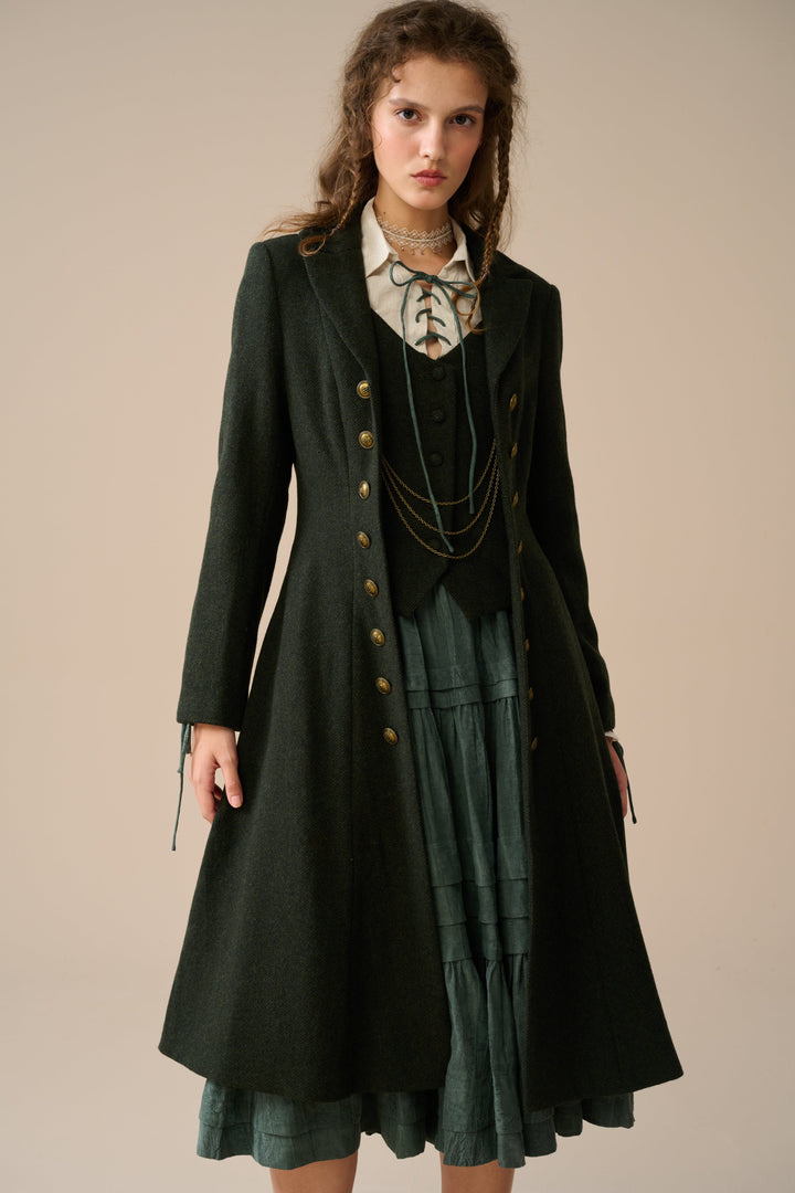 Doreen 15 |Vest-Layered 100% Wool Coat