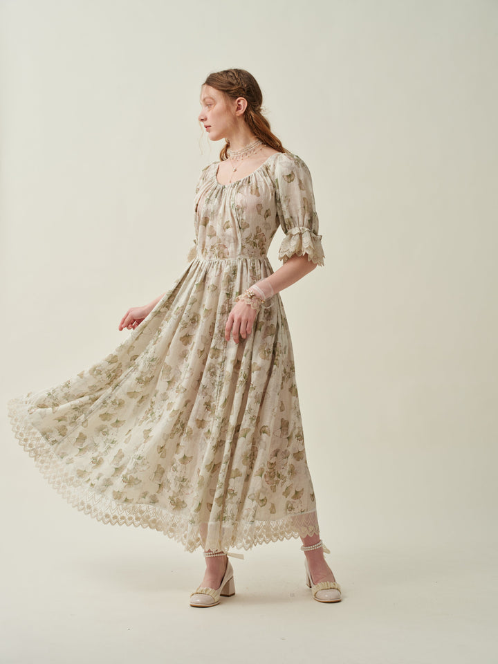 Elowen 27 | Lace Linen dress gown ( 2 way to wear )