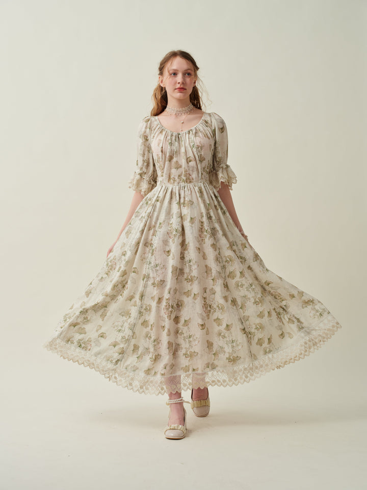 Elowen 27 | Lace Linen dress gown ( 2 way to wear )