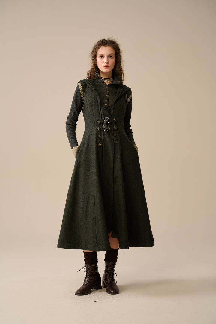 Patricia 21| hooded corset wool dress