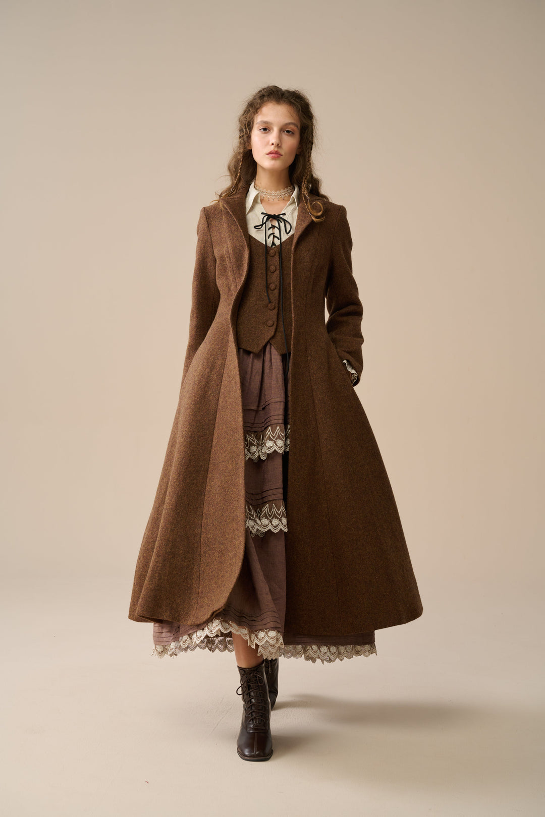 Doreen 15 |Vest-Layered 100% Wool Coat