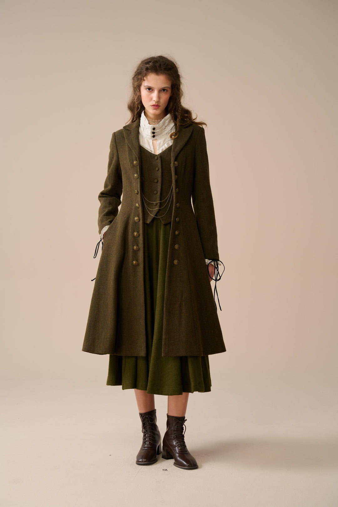 Doreen 15 |Vest-Layered 100% Wool Coat