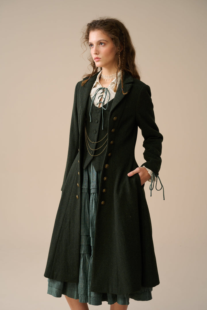 Doreen 15 |Vest-Layered 100% Wool Coat