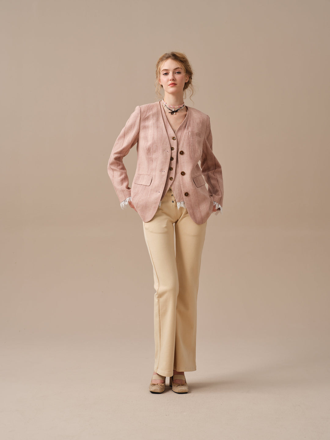 Mae 30 | 100% Linen Jacket with Vest