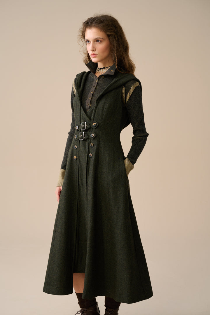 Patricia 21| hooded corset wool dress