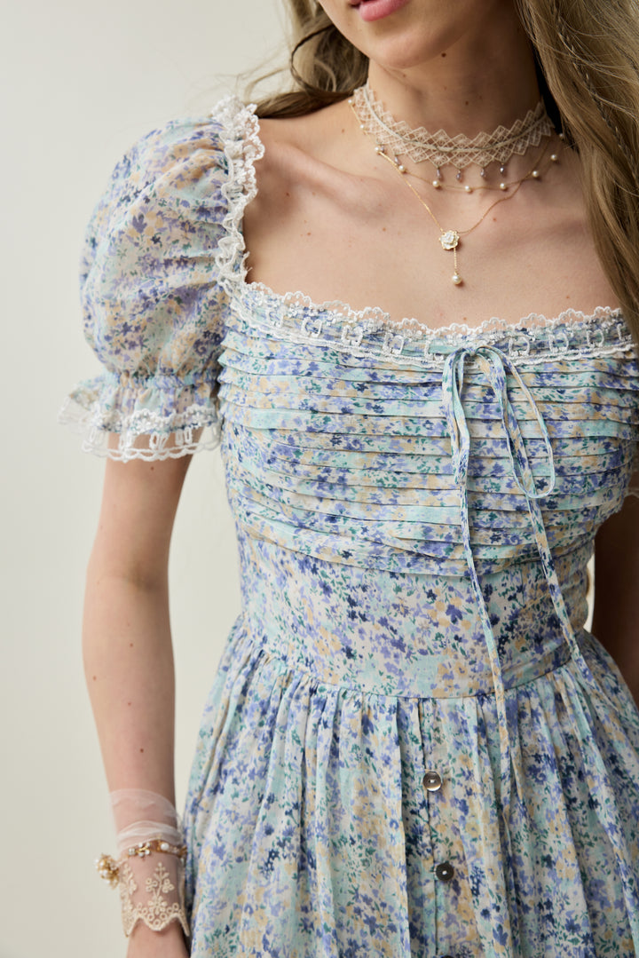 Monet Haze 26 | Fairy layered Linen Dress with pintucks