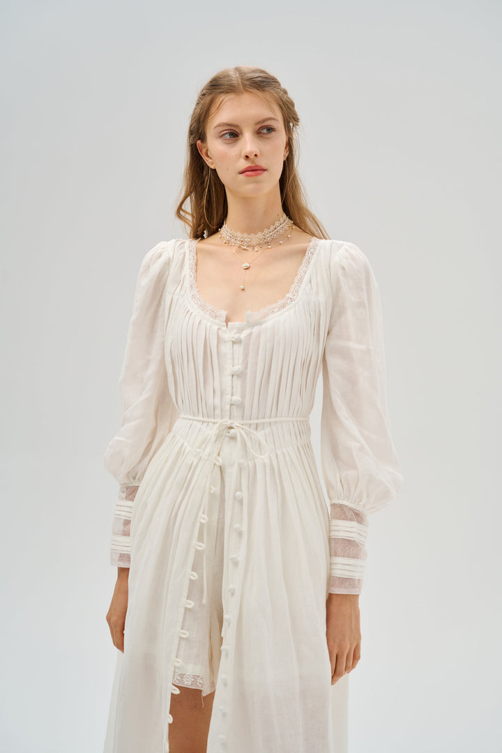 Josefina 19 | Dreamy Pleated Linen Gown