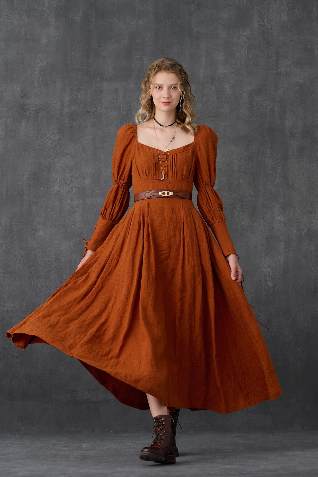 PHOENIX 24 | REGENCY LACE-UP LINEN DRESS