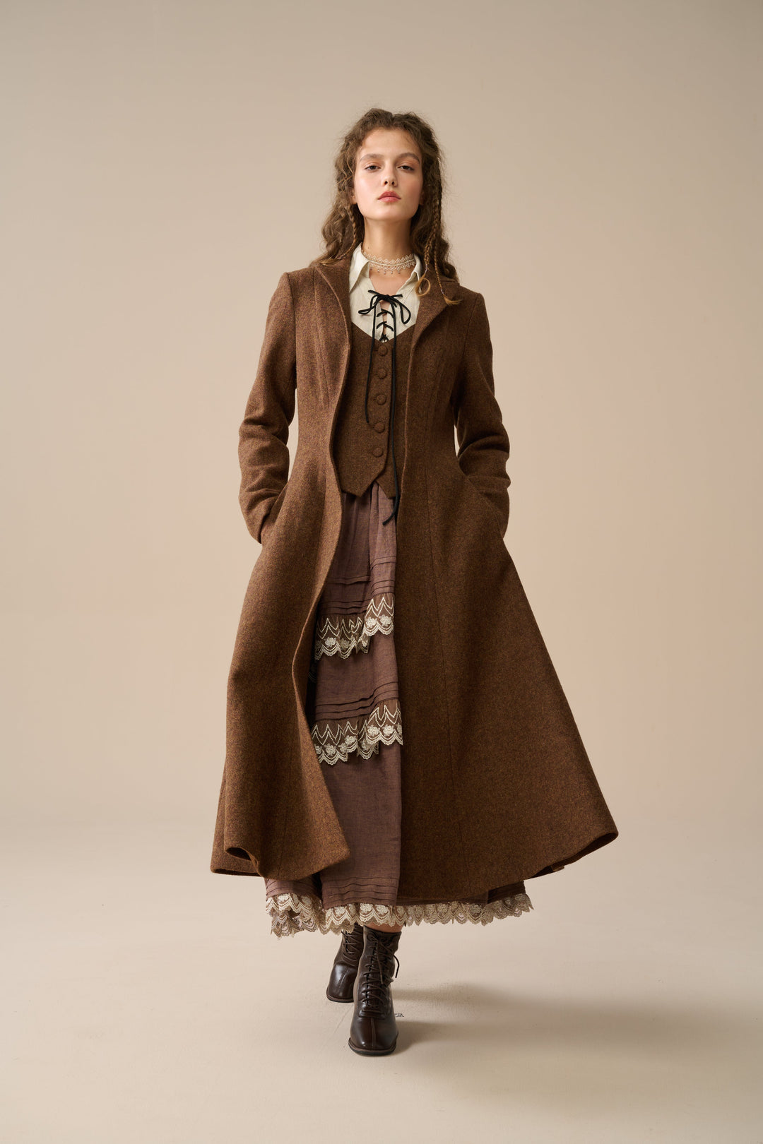 Doreen 15 |Vest-Layered 100% Wool Coat