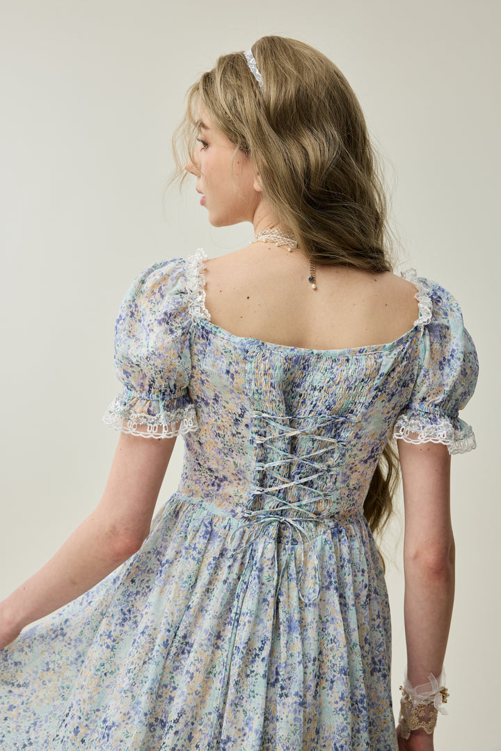 Monet Haze 26 | Fairy layered Linen Dress with pintucks