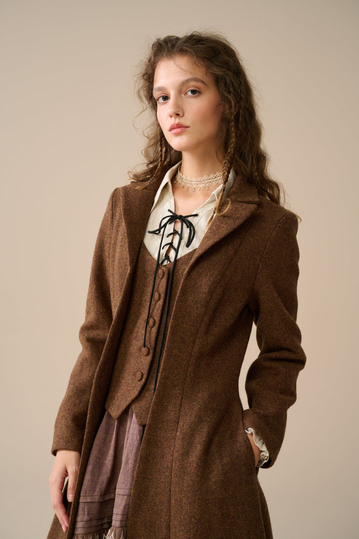 Doreen 15 |Vest-Layered 100% Wool Coat