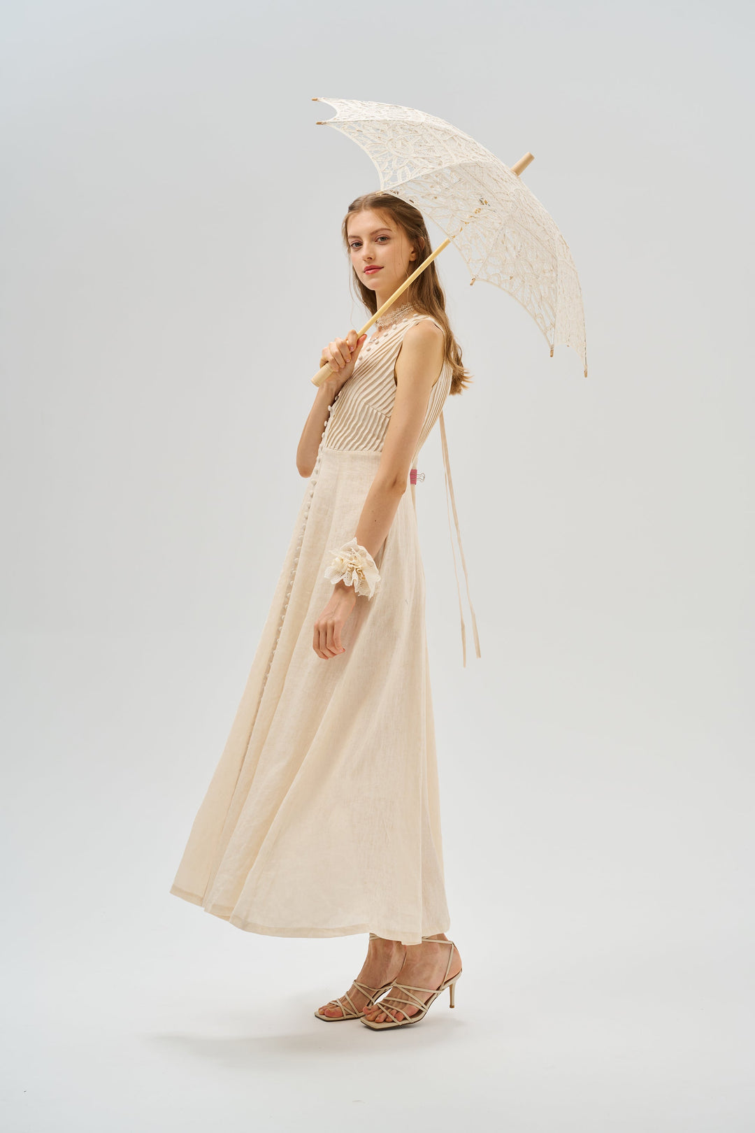 Rebecca 18 | Pleated Maxi Linen Dress