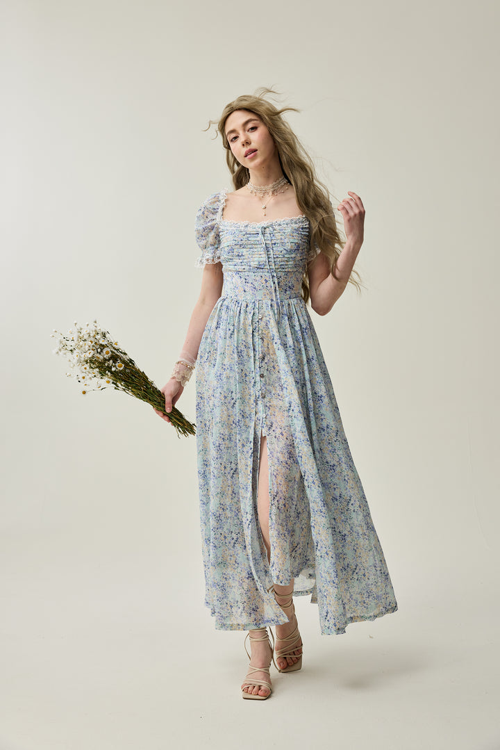 Monet Haze 26 | Fairy layered Linen Dress with pintucks