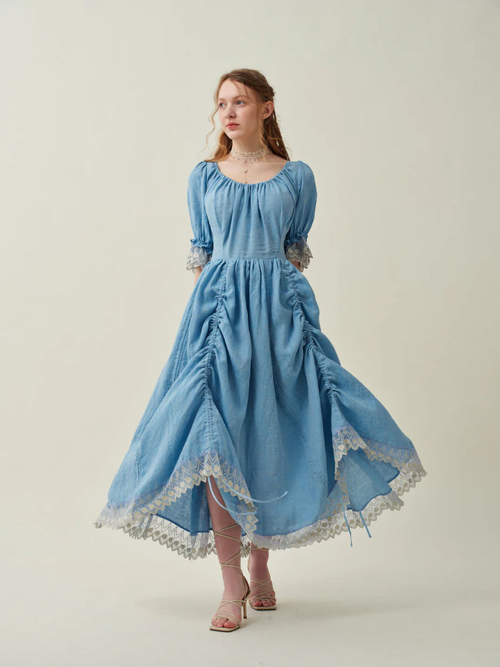 Elowen 27 | Lace Linen dress gown ( 2 way to wear )