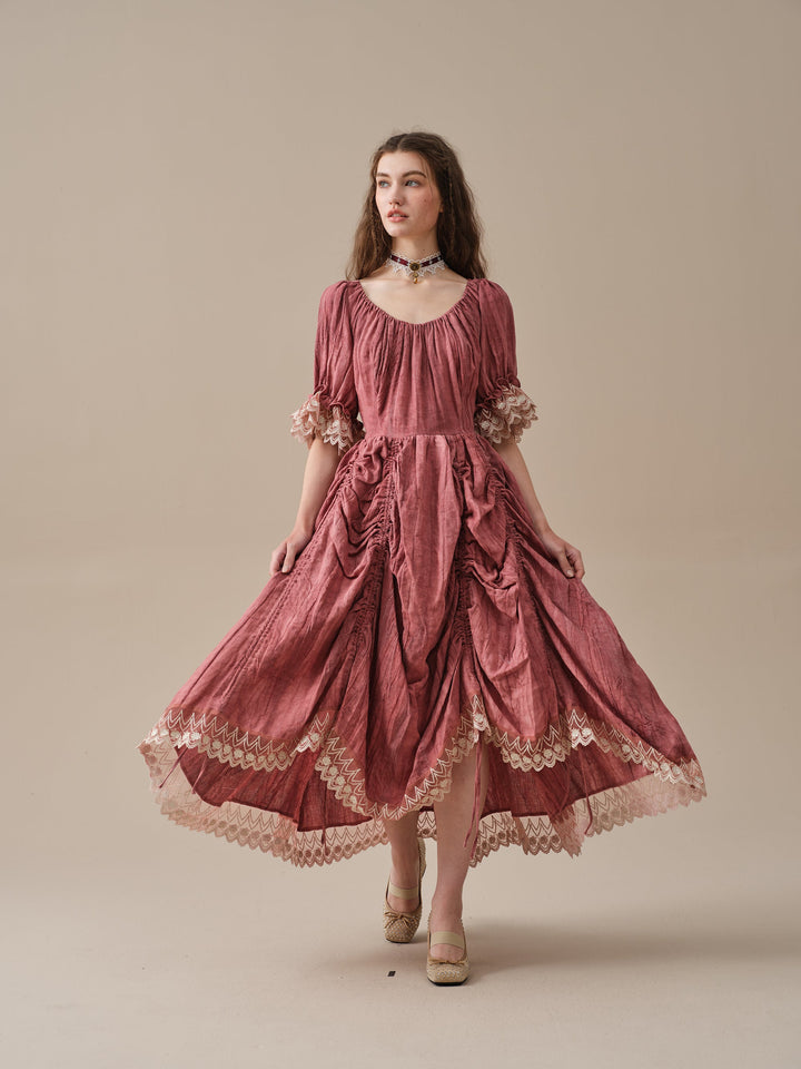 Elowen 27 | Lace Linen dress gown ( 2 way to wear )