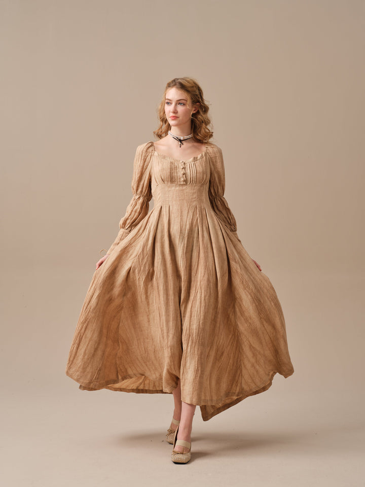 PHOENIX 24 | REGENCY LACE-UP LINEN DRESS