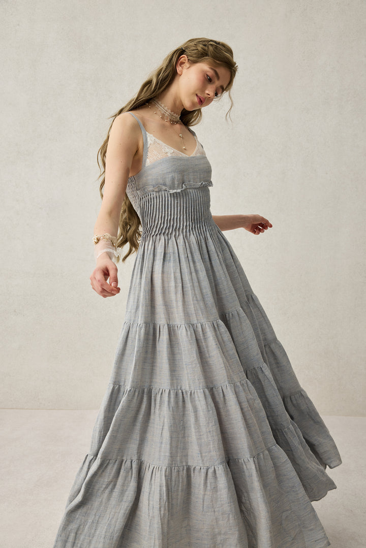 Daisy Veil 30 | Accordion Pleated Linen dress