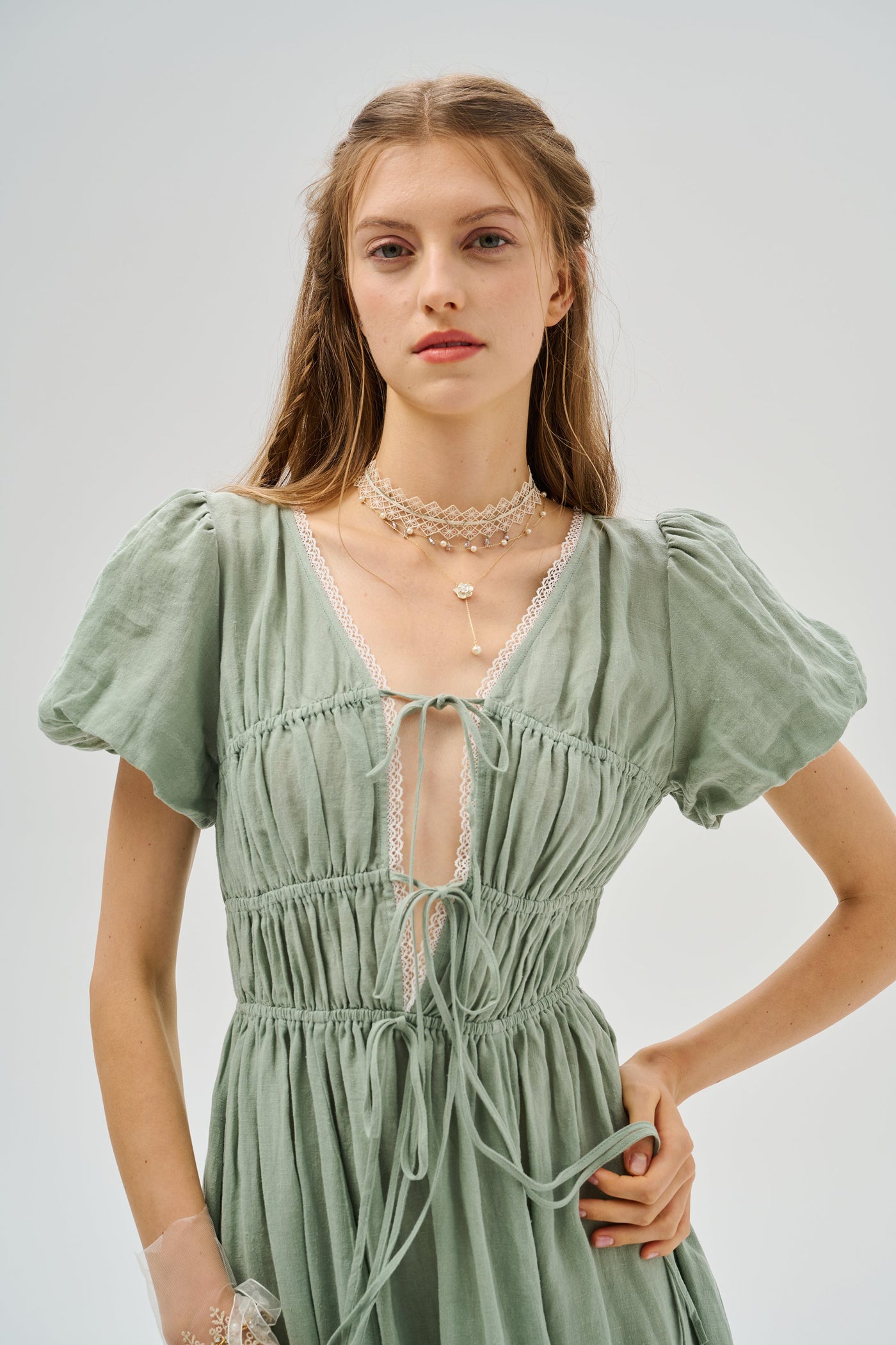 Iris 23 | Floral 100% linen dress – Linennaive