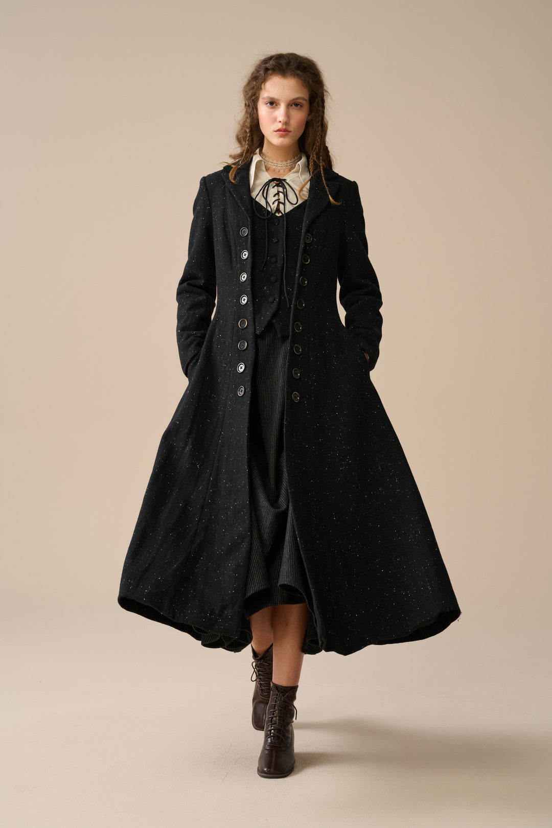 Doreen 15 |Vest-Layered 100% Wool Coat