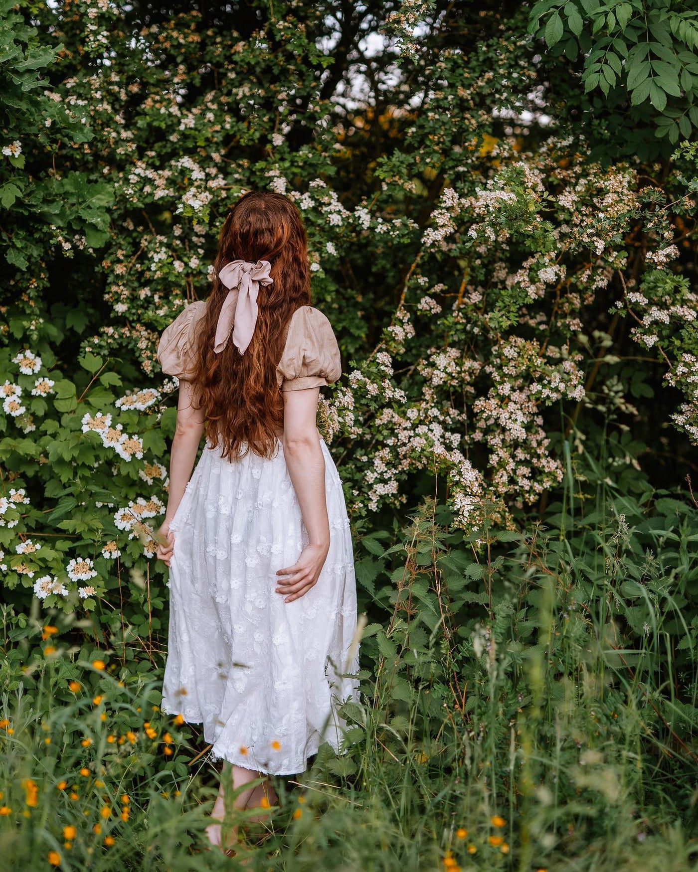 lillie 13 | Embroidery cream white linen dress – Linennaive