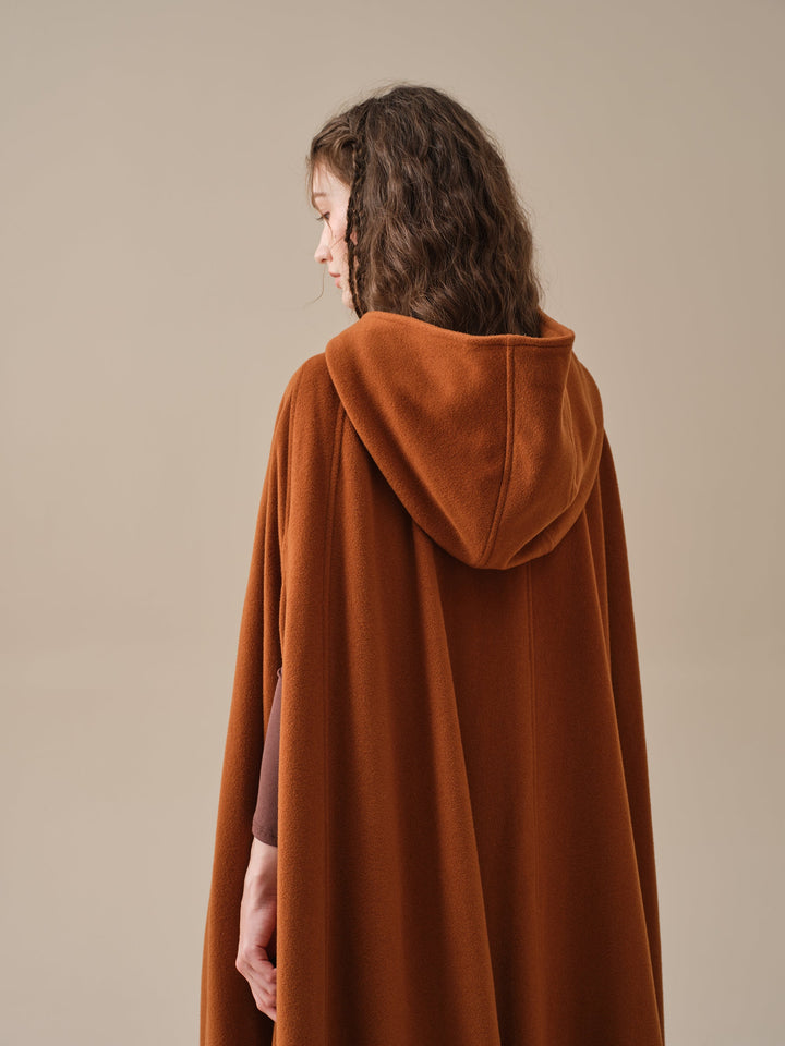 ARIEL 14 | HOODED WOOL CLOAK COAT