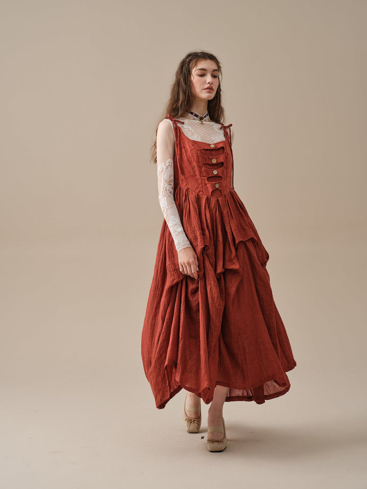 Luanni 17 | Corset Layered Linen Dress