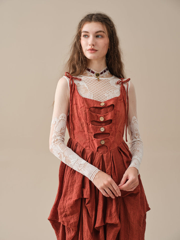 Luanni 17 | Corset Layered Linen Dress