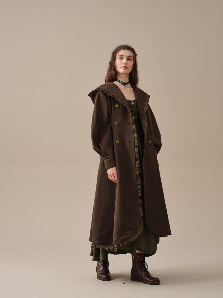 JACQUES 25| LONG HOODED VICTORIAN COAT (100% WOOL)