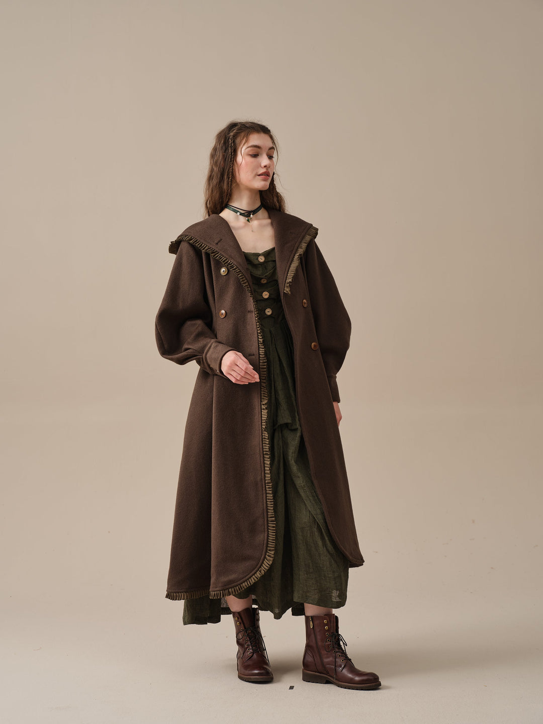 JACQUES 25| LONG HOODED VICTORIAN COAT (100% WOOL)