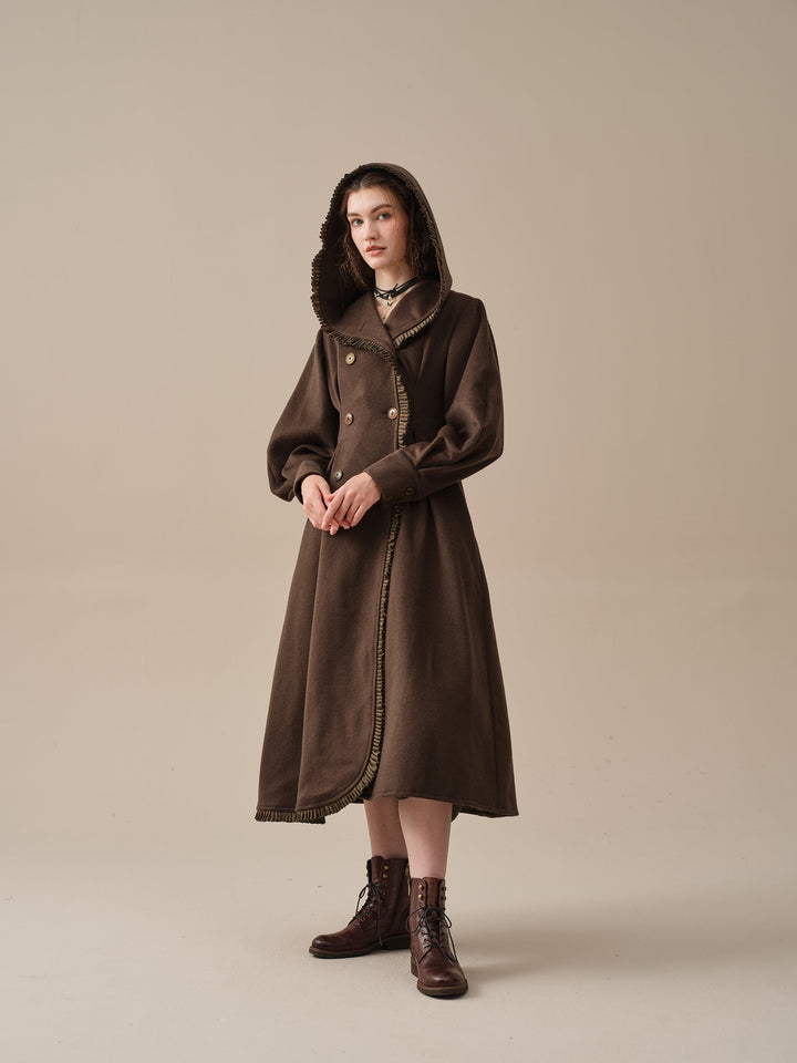 JACQUES 25| LONG HOODED VICTORIAN COAT (100% WOOL)