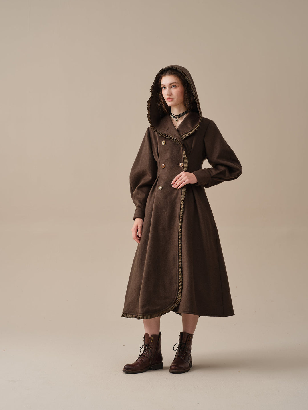 JACQUES 25| LONG HOODED VICTORIAN COAT (100% WOOL)