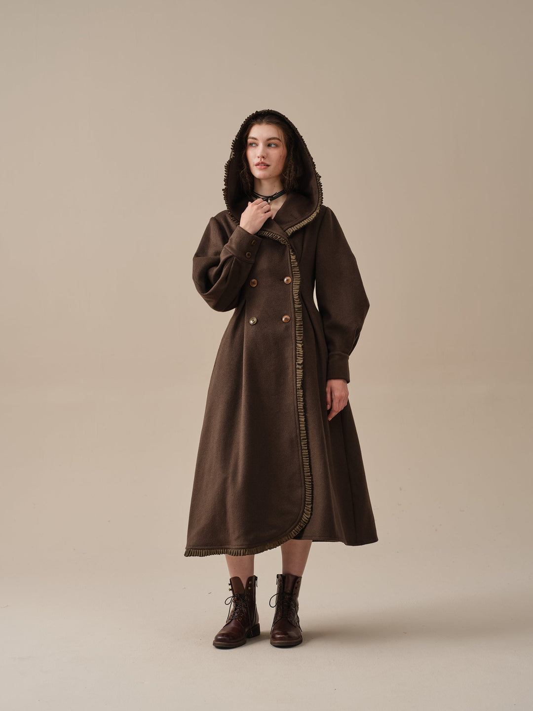 JACQUES 25| LONG HOODED VICTORIAN COAT (100% WOOL)